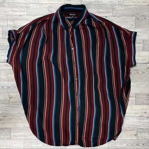Madwell Central Drapey Shirt in stripe color way (size XS)